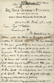 Letter to Reed & Patrick in Hinesburg, Vermont by Carpenter & Hawkins Starksboro Vermont