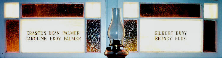 Gilbert Eddy and Betsey Wadleigh Eddy Gothic Window in the Starksboro Village Meeting House