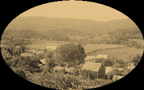 Starksboro Historical Society, Starksboro Village View From the East, Starksboro, Vermont (SHS in VT) 
