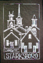 Starksboro, Vermont (VT) T-shirt donated by and for sale by the Starksboro Village Meeting House, Starksboro, Vermont (VT)